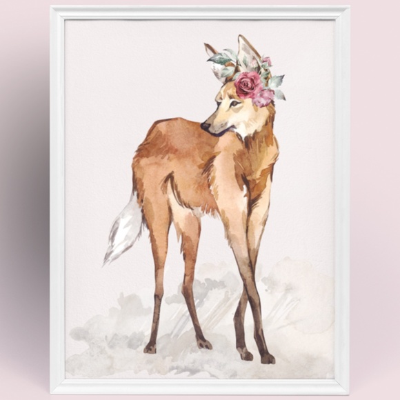 Maned Wolf Watercolor Illustration Wall Art Print Poster Unframed - Picture 8 of 17